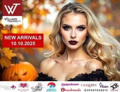 Williams Trading Co Digital Catalog featuring New Arrivals and Tariff Buster Sales for October 10, 2025 | JRL CHARTS Adult Industry News