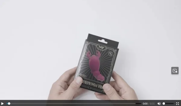 Official product video thumbnail for the Scorpio Mini Vibe from Our Erotic Journey’s Zodiac Collection showing the design, color, and vibration features.