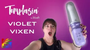 Violet Vixen thrusting dildo with warming technology
