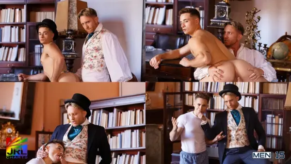 Screencap from The Jizzer Of Oz featuring Jake Mathews as Dorotheo in the MEN.com adult parody.