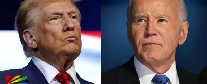 President Donald Trump and former President Joe Biden in a split-image political photo amid controversy over Biden’s autopen-signed executive documents, reported by JRL CHARTS.