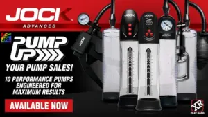XR Brands JOCK Advanced pump collection featuring 10 new performance penis pumps for adult retailers.