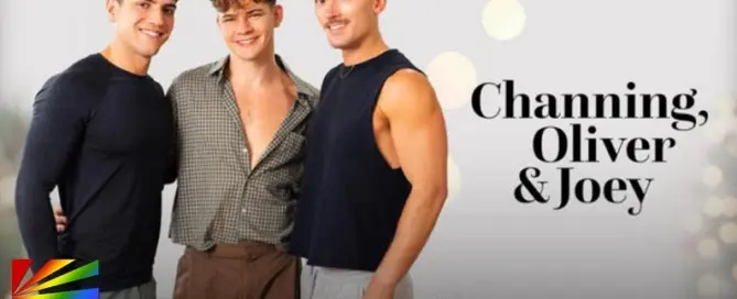 Channing Flynn with Oliver Marks and Joey Dane in Sean Cody’s Dec. 19 threeway scene