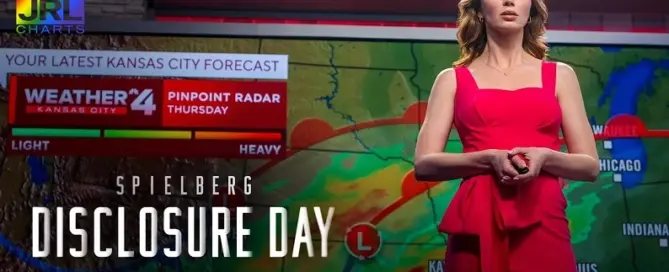 Disclosure Day official teaser image from Steven Spielberg’s upcoming science fiction thriller, covered by JRL CHARTS Movie Trailers