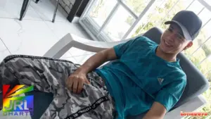 LatinBoyz Model Anthony posing in his solo debut featured on JRL CHARTS Gay Adult News