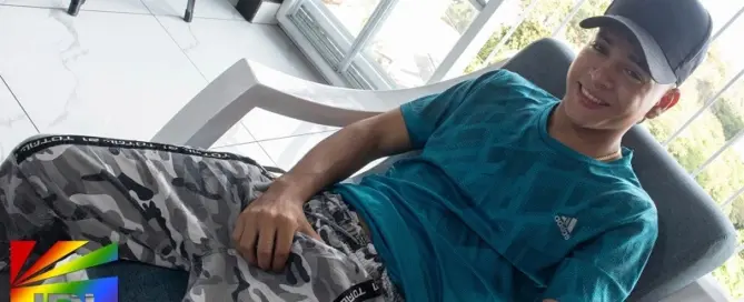 LatinBoyz Model Anthony posing in his solo debut featured on JRL CHARTS Gay Adult News