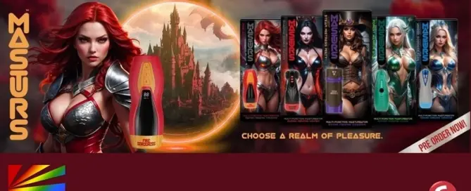 The Masturs Collection by SHOTS America — five male masturbator strokers in retail display packaging