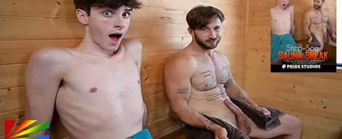 Step-Son Sauna Sneak DVD retail release from PRIDE Studios distributed by Pulse