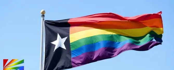 Texas LGBTQ Pride flag symbolizing safety, advocacy, and support resources for the LGBTQ community following Arlington City Council vote