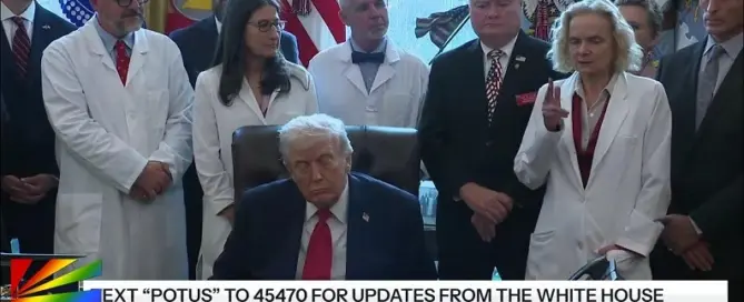 President Donald Trump signs executive order reclassifying marijuana as a Schedule III drug during White House announcement.