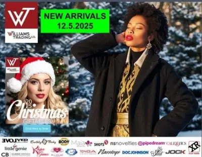 Williams Trading Co. December digital catalog cover linking to full product listings and holiday deals