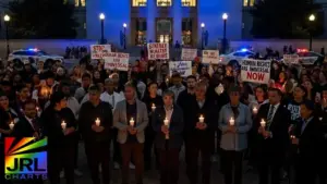 AI-generated image depicting protests in Minneapolis following the killing of Alex Pretti, created with Gemini AI for JRL CHARTS