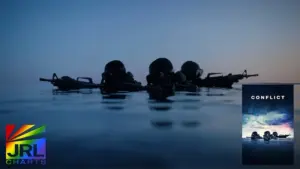 JRL CHARTS promotional image of Conflict (2026), the Finnish-American military thriller series now streaming exclusively on Lionsgate Play