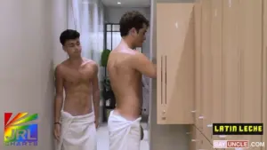 Marco Alessandro and Exequiel Ivo star in Latin Leche Network’s Locker Rooms Are Meant for Fucking locker room scene