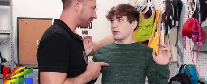 Nicholas Michaels and Jordan Starr star in I Was Not Shoplifting by Young Perps, featured on JRL CHARTS Gay Adult News