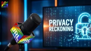 JRL CHARTS microphone reporting on Pornhub data breach and privacy reckoning after cybersecurity incident