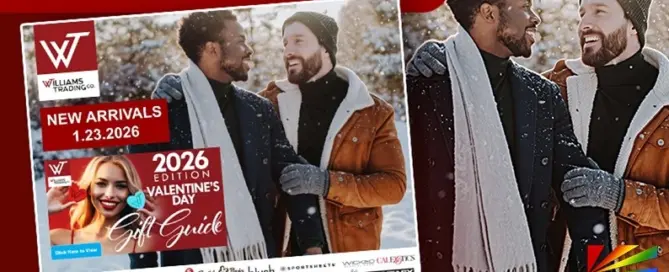Williams Trading Valentine’s Day new arrivals 2026 featuring pleasure products for LGBTQ+ couples and adult retailers