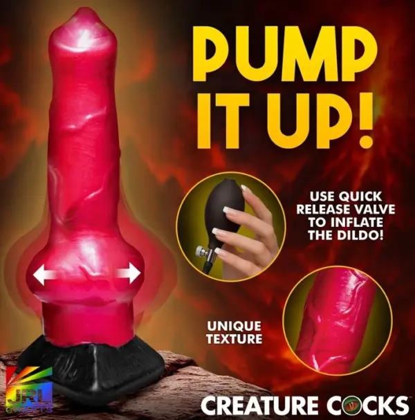 Hell Hound inflatable silicone dildo by XR Brands premium sexual wellness product