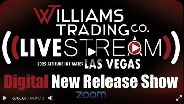 Williams Trading Live Stream Altitude Intimates event commercial for adult retailers and wholesale buyers, part of JRL CHARTS industry coverage
