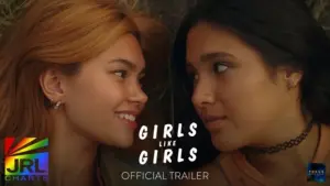 Two young women share a romantic moment in the Girls Like Girls official movie trailer directed by Hayley Kiyoko.