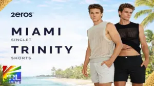 2EROS Miami Singlet and Trinity Shorts featured in modern men’s summer fashion collection