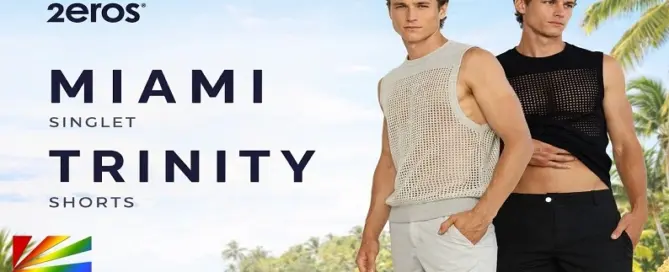 2EROS Miami Singlet and Trinity Shorts featured in modern men’s summer fashion collection