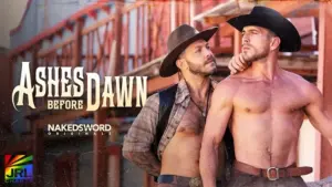 Paddy O’Brian and John Brachalli in Ashes Before Dawn NakedSword western themed series artwork