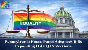 Pennsylvania State Capitol with equality scales and Pride flag symbolizing legislation expanding LGBTQ protections in Pennsylvania.