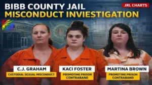 Bibb County Alabama jail misconduct investigation suspects C J Graham Kaci Foster Martina Brown contraband case