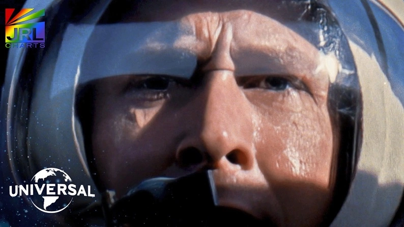 Ryan Gosling portraying Neil Armstrong during the X-15 rocket plane test flight scene in the film First Man