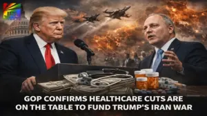Donald Trump and Steve Scalise as Republicans consider healthcare cuts to fund the 2026 Iran war