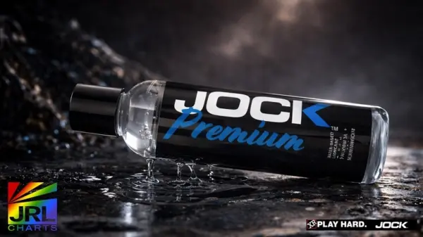 JOCK Premium water-based lubricant 8oz bottle by XR Brands with black label packaging