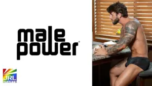 Model wearing Male Power men’s underwear from the Kilauea limited-edition collection featured in JRL CHARTS Men’s Underwear Fashion News.
