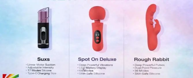 OEJ Novelty new release featuring Suxs, Spot On Deluxe, and Rough Rabbit pleasure products for retail