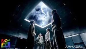 ONE PACT members stand beneath lightning ceiling in SANE music video from 1’ONLY EP