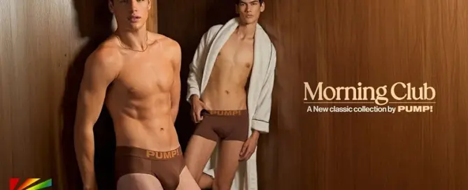 PUMP! Underwear introduces Morning Club collection featuring espresso colored classic boxer brief thong and jock styles.