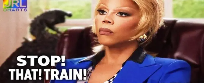 RuPaul portraying President Gagwell in the Stop That Train 2026 movie teaser from Bleecker Street