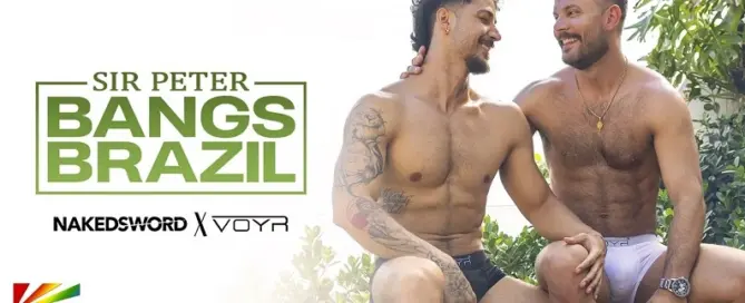 Sir Peter and co-star in Bangs Brazil VoyR digital series filmed in Rio de Janeiro