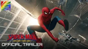 Spider Man Brand New Day official trailer scene showing Spider Man swinging above New York City
