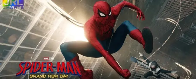 Spider Man Brand New Day official trailer scene showing Spider Man swinging above New York City
