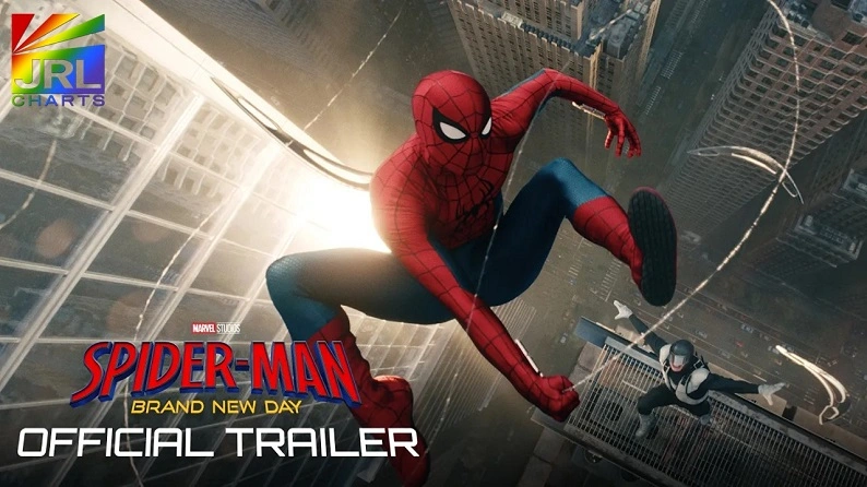 Spider Man Brand New Day official trailer scene showing Spider Man swinging above New York City