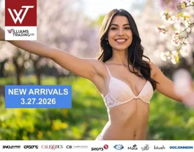 Williams Trading Co weekly new arrivals digital catalog featuring 420 sale and top pleasure product brands