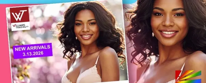 Williams Trading weekly new arrivals catalog featuring Cloud 9 vibrators, Oxballs silicone rings and Luv Bears gummies for adult retail buyers.