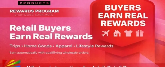 XGEN Products buyer rewards program graphic promoting wholesale incentives for adult retail buyers through the XGEN B2B catalog
