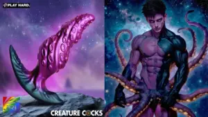 XR Brands Creature Cocks Octo-Twist silicone plug featuring tentacle-inspired texture and dark violet fantasy design