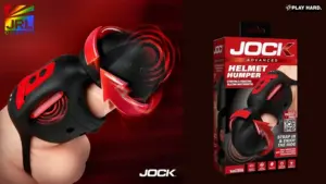 Helmet Humper by Jock Advanced retail packaging showcasing dual-motor stroker features and branding