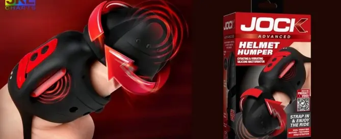 Helmet Humper by Jock Advanced retail packaging showcasing dual-motor stroker features and branding