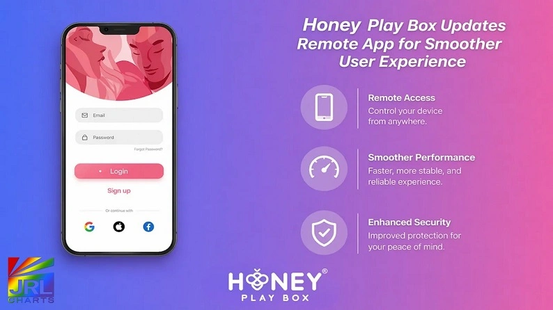 Honey Play Box app interface showing sexual health AI features and remote control customization options