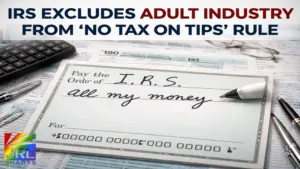 IRS check written with tax documents and calculator representing exclusion from no tax on tips rule