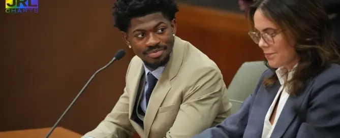 Lil Nas X appears in a Los Angeles courtroom during proceedings related to his 2025 police battery case
